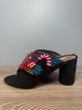 & Other Stories embellished beaded mules heels size 8